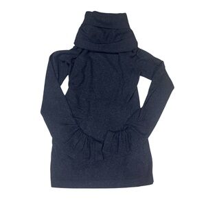 Diane Von Furstenberg Black Multi Tiered Turtleneck Sweater, Size S, Cashmere